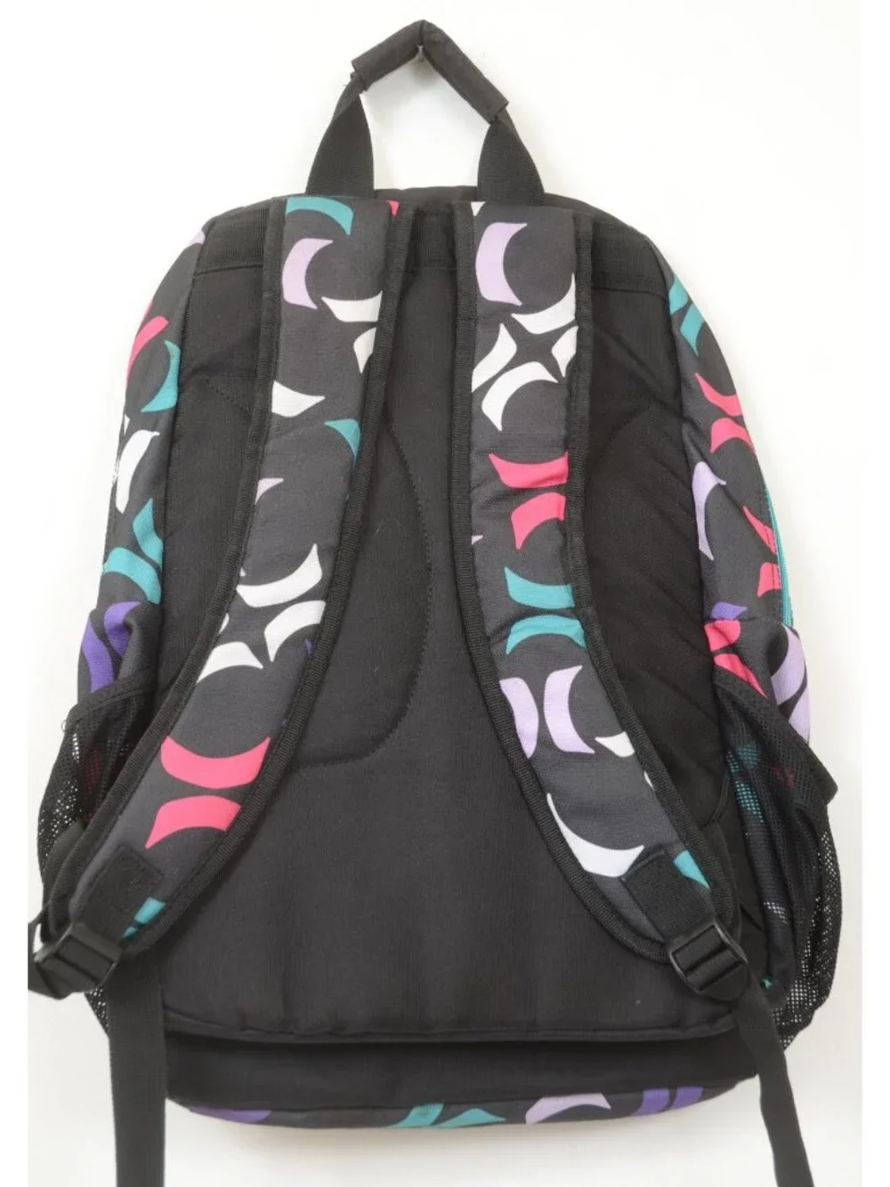 Hurley Colorful Backpack Book‎ Bag Black Multi-Color Logo/Graphic Daypack